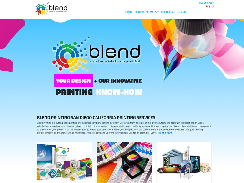 Blend Printing San Diego Search Engine Optimization, Website Design and Development