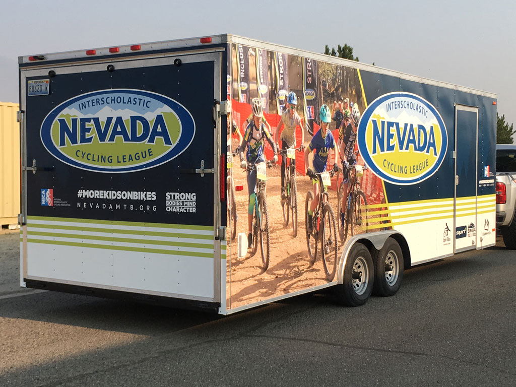 Nevada Interscholastic Cycling League Trailer Wrap Design and Production