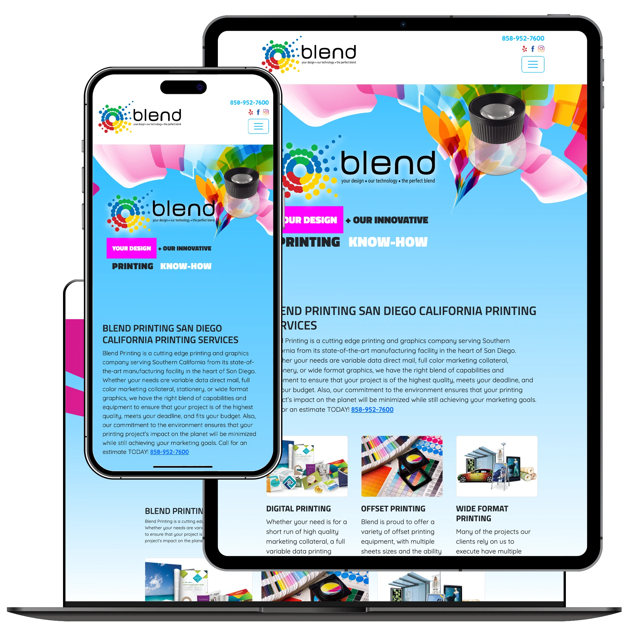 Blend Printing San Diego Search Engine Optimization, Website Design and Development